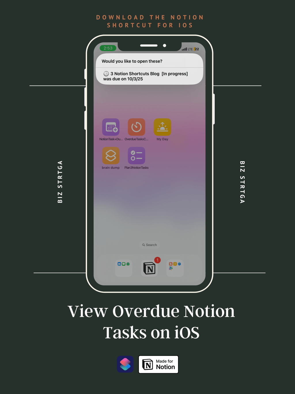 Notion Shortcuts for iOS - Biz Strtga