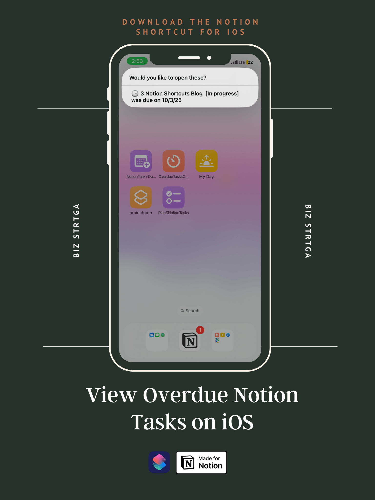 Notion Shortcuts for iOS - Biz Strtga