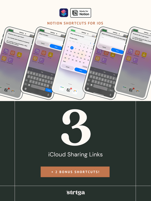 Notion Shortcuts for iOS - Biz Strtga